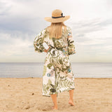 Cotton Kimono Robe - GREEN OWL