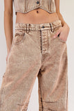 PL5346 - WASHED BARREL LONG PANTS: HAZELNUT / M