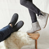 BIDI Unisex Felt Slipper Boot EU37-EU45: Navy Blue / EU37 (UK4)