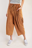 PL6329 - CROPPED RELAXED PANTS: DRY HERB / S