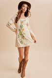 COTTON EMBROIDERED MINI DRESS: CEDAR / S