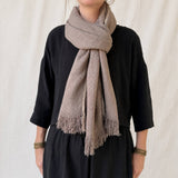 BIBEK Unisex Banana Yarn Scarf: Natural Beige