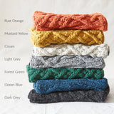 HIRA Cable Handknit Wool Lined Neckwarmer Scarf: Dark Grey