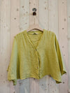 REF 11870 SHORT ELBOW SLEEVE BLOUSE 100% LINEN: BEIGE