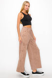 BEST Mineral Wash Wide leg Cropped pants HP5524.: S-M-L / 2-2-2 / Silver Grey