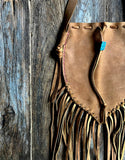 Dakota Leather Fringe Crossbody, Fringe Bags, Leather Bag: Rustic Caramel / Earthy