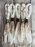 Ivory & Brown Hand Dyed Bandanas: Bandanas Only