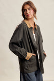 Contrast Collar Utility Barn Jacket LJ0271: Mauve / Contemporary / L