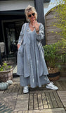 3382C PREMIUM LINEN LONG DRESS: WHITE