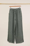 100% Linen Trousers REF. 82750: Duck Green