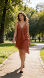 100% Linen Dress REF. 73696: Wasabi