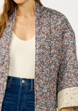 Reversible Floral Quilted Jacket: MAUVE/NATURAL / S
