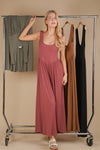 NP70810-Casual Ribbed Knit Sleeveless Jumpsuit: BLACK / S-M-L/2-2-2