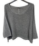 1973 women's crop top in cotton-linen,: CARBON