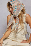 Floral Patterned Multi Style Wrap Scarf: CREAM MULTI / OS