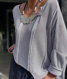 61113 100% COTTON SWEATER: Beige