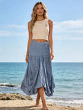 Skirt in 100% linen REF. 7199: Gris Anthracite / Unique