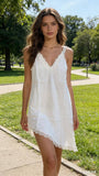 100% Linen Dress REF. 73696: Wasabi