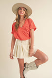 8286DK Zoie V-Neck Short Sleeve Top 5: Ivory / Contemporary / M
