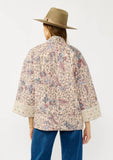 Reversible Floral Quilted Jacket: MAUVE/NATURAL / S