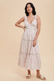 TIERED TIE STRAP MIDI DRESS: GOLDEN POPPY / M
