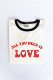 ALL YOU NEED IS LOVE  Ringer Graphic T-Shirt: NATURAL/MUSTARD / S