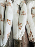 Ivory & Brown Hand Dyed Bandanas: Bandanas Only