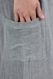 Mid-Length Linen Pants 20570: Black