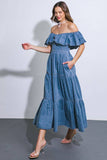 A washed lightweight denim dress - ID20581: MEDIUM INDIGO / Contemporary / L