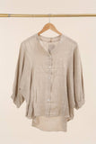 100% Linen Shirt REF. 9230: Beige