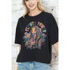 FLOWER POWER GRAPHIC CROP TEE: IVORY / S-M-L(2-2-2)