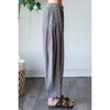 WASHED PLEAT DETAIL COTTON LINEN PANTS: BRICK / S-M-L-XL(2-2-2-2)