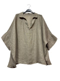 6848 LINEN TUNIC: ANTHRACITE