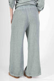 Bootcut Cotton Linen Pants 2 Pockets 20532: 50% linen - 50% cotton / Green / One size