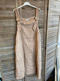 DRESS 72319 100% LINEN: KAKI