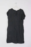 Short dress in 100% linen REF.3141: Khaki / Unique