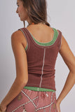 Ribbed Cotton Button-Front Picot Trim Tank: White / S-2/M-2/L-2