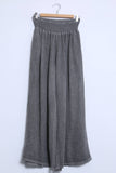 Elastic waist linen cotton pants 20619: 50% linen 50% cotton / Grey / One size