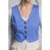 Linen Buttoned Vest Top: GREYSTONE / M