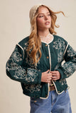 Embroidered Quilted Western Jacket LJ0260: Plum / L