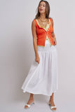Ribbed Cotton Button-Front Picot Trim Tank: White / S-2/M-2/L-2
