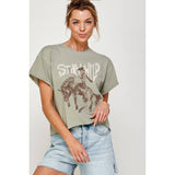 STAY WILD  GRAPHIC CROP TOP: IVORY / S