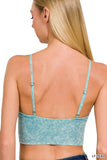 Washed Ribbed Seamless Bra Padded Tank Top: DEEP CAMEL / 3-3 (S/M-L/XL)