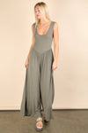 NP70810-Casual Ribbed Knit Sleeveless Jumpsuit: BLACK / S-M-L/2-2-2