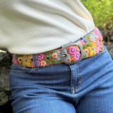 In the Garden Floral Embroidered Wool Belt: Large