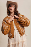 Embroidered Quilted Western Jacket LJ0260: Camel / L