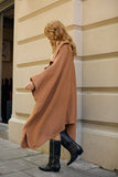 Comfy Oversized Waffle Knit Collared Jacket: Camel