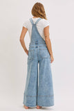DENIM OVERALL WIDE-LEG JUMPSUIT : DENIM BLUE / Contemporary / M