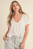 8286DK Zoie V-Neck Short Sleeve Top 5: White / Contemporary / S