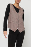 Sleeveless shirt in 100% Linen REF. 5146: Taupe / S/M-L/XL